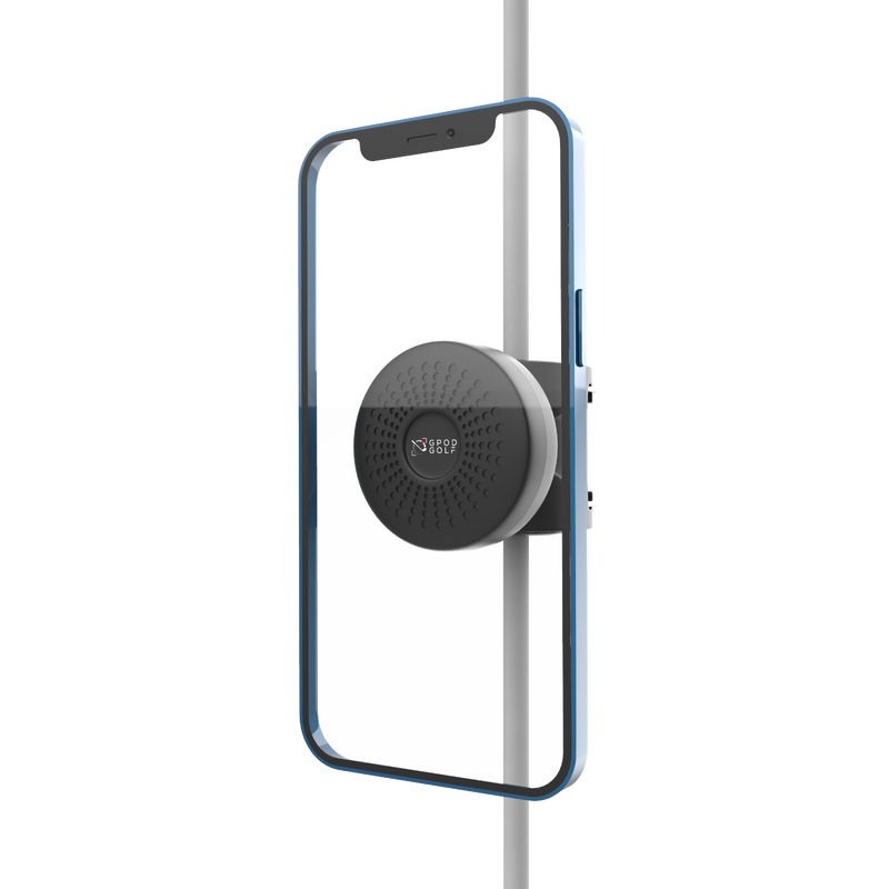 Phone case with a built-in speaker and 'Nest' branding on a white background